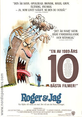 Roger and Me 1989 poster Roger B Smith Rhonda Britton Michael Moore Dokumentärer