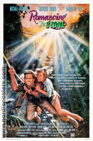 Romancing the Stone 1984 poster Michael Douglas Kathleen Turner Robert Zemeckis