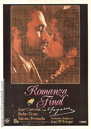 Romanza Final 1986 poster José Carreras Sydne Rome Antonio Ferrandis José Maria Forqué Affischen från: Spain Spanien