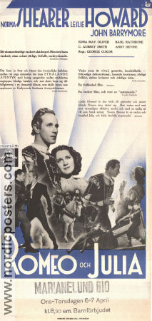 Romeo och Julia 1936 poster Norma Shearer Leslie Howard John Barrymore George Cukor Text: William Shakespeare