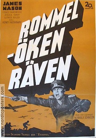 Rommel ökenräven 1952 poster James Mason Krig