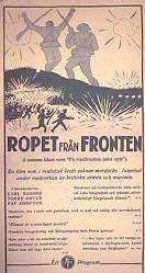 Ropet från fronten 1932 poster Carl Abord Krig