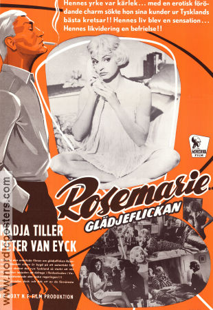 Rosemarie glädjeflickan 1958 poster Nadja Tiller Peter van Eyck Rolf Thiele Damer Rökning