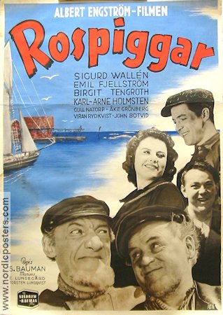 Rospiggar 1942 poster Sigurd Wallén John Botvid Albert Engström Skärgård