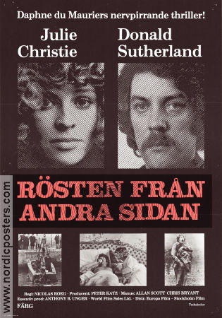 Rösten från andra sidan 1973 poster Julie Christie Donald Sutherland Hilary Mason Nicolas Roeg