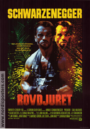 Rovdjuret 1987 poster Arnold Schwarzenegger Carl Weathers Kevin Peter Hall John McTiernan