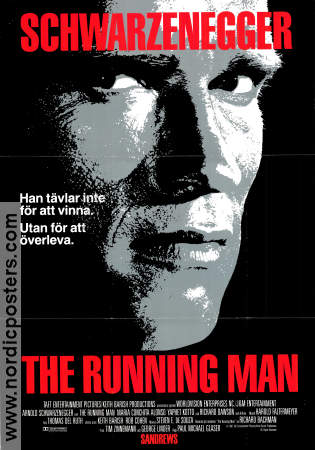 The Running Man 1987 poster Arnold Schwarzenegger Maria Conchita Paul Michael Glaser