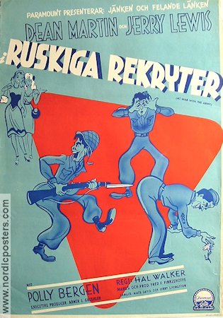 Ruskiga rekryter 1950 poster Dean Martin Jerry Lewis