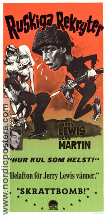 Ruskiga rekryter 1950 poster Dean Martin Jerry Lewis Mike Kellin Hal Walker Krig