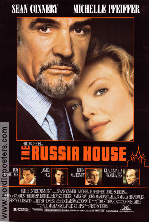 The Russia House 1990 poster Sean Connery Michelle Pfeiffer Fred Schepisi Text: John Le Carré