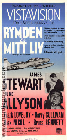 Rymden är mitt liv 1956 poster James Stewart June Allyson Anthony Mann Flyg