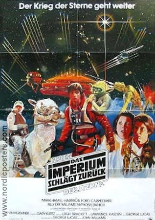 Rymdimperiet slår tillbaka 1980 poster Mark Hamill Harrison Ford Carrie Fisher George Lucas Hitta mer: Star Wars