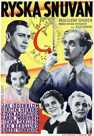 Ryska snuvan 1937 poster Åke Söderblom Kirsten Heiberg Edvin Adolphson Karin Swanström Sickan Carlsson