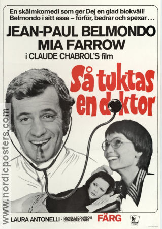 Så tuktas en doktor 1972 poster Jean-Paul Belmondo Mia Farrow Claude Chabrol