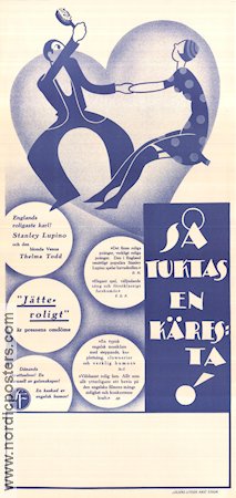 Så tuktas en käresta 1933 poster Stanley Lupino Thelma Todd Dans Art Deco