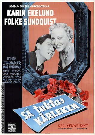 Så tuktas kärleken 1955 poster Karin Ekelund Folke Sundquist Kenne Fant