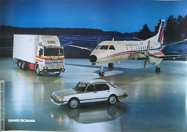 SAAB Scania SAAB Turbo 1988 affisch Bilar och racing Flyg