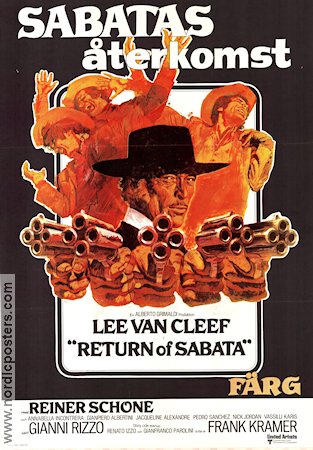 Sabatas återkomst 1971 poster Lee Van Cleef Reiner Schöne Giampiero Albertini Gianfranco Parolini