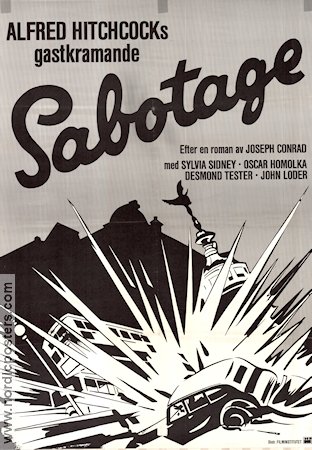 Sabotage 1936 poster Sylvia Sidney Alfred Hitchcock