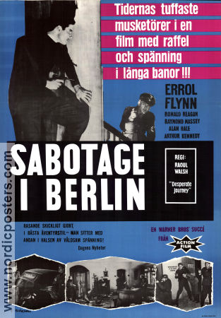 Sabotage i Berlin 1942 poster Errol Flynn Raoul Walsh