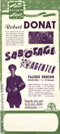 Sabotageagenten 1943 poster Robert Donat Valerie Hobson Walter Rilla Harold S Bucquet Hitta mer: Nazi