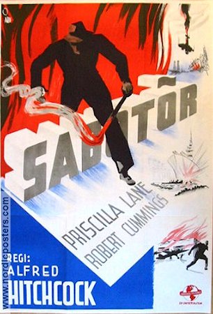 Sabotör 1942 poster Robert Cummings Alfred Hitchcock