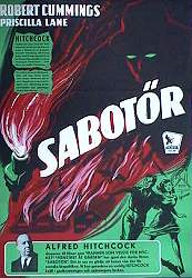 Sabotör 1942 poster Robert Cummings Alfred Hitchcock