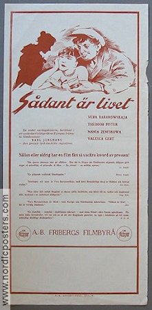 Sådant är livet 1930 poster Vera Baranowskaja Filmen från: Czechoslovakia