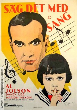 Säg det med sång 1929 poster Al Jolson Davey Lee