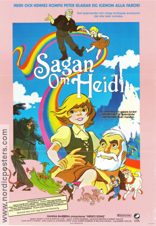 Sagan om Heidi 1982 poster Robert Taylor Animerat Filmbolag: Hanna-Barbera Berg