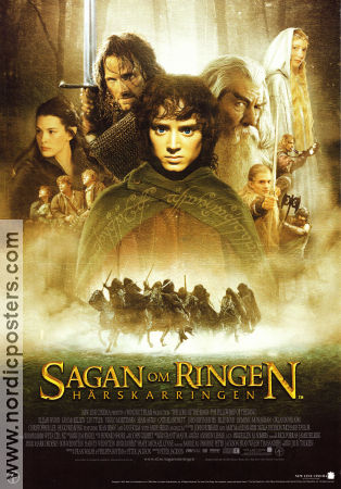 Sagan om ringen 2001 poster Elijah Wood Liv Tyler Viggo Mortensen Ian Holm Hugo Weaving Peter Jackson Hitta mer: Lord of the Rings Text: JRR Tolkien