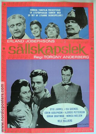 Sällskapslek 1963 poster Stig Järrel Nils Hallberg Monica Nielsen Isa Quensel Torgny Anderberg