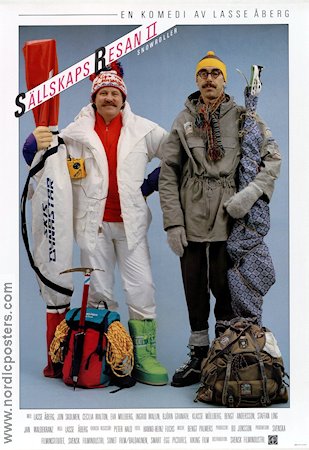 Sällskapsresan 2 Snowroller 1985 poster Jon Skolmen Cecilia Walton Eva Millberg Lasse Åberg Vintersport Resor