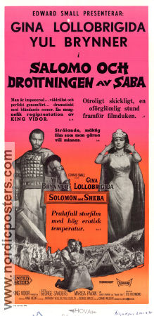 Salomo och drottningen av Saba 1959 poster Gina Lollobrigida Yul Brynner King Vidor Svärd och sandal