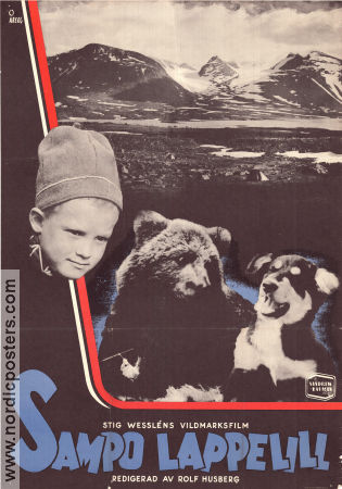 Sampo Lappelill 1949 poster Leif Bexelius Sara Bexelius Torkel Larsson Rolf Husberg Hundar Berg