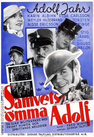 Samvetsömma Adolf 1936 poster Adolf Jahr Karin Albihn Weyler Hildebrand Stig Järrel