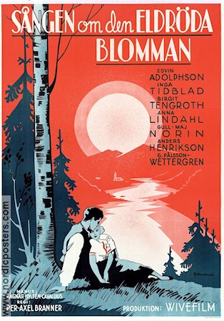 Sången om den eldröda blomman 1934 poster Edvin Adolphson Inga Tidblad Berg