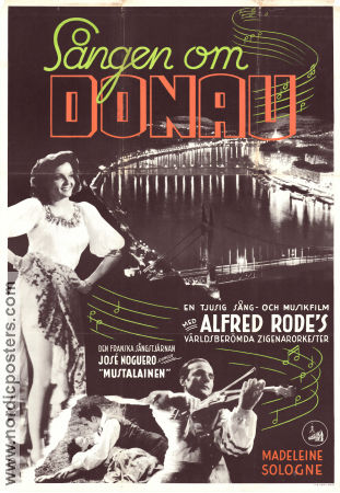 Sången om Donau 1940 poster Madeleine Sologne José Noguéro Marguerite Moreno Alfred Rode Musikaler