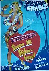 Sången till Söderhavet 1944 poster Betty Grable