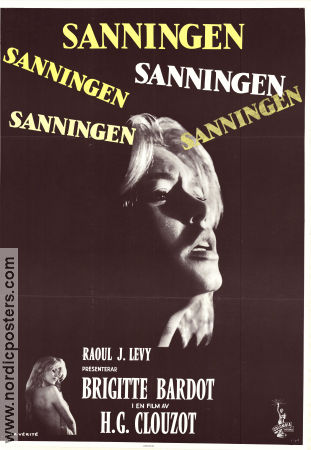 Sanningen 1960 poster Brigitte Bardot Paul Meurisse Charles Vanel Henri-Georges Clouzot