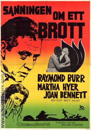 Sanningen om ett brott 1960 poster Raymond Burr Martha Hyer Joan Bennett William F Claxton