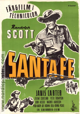 Santa Fe 1951 poster Randolph Scott Irving Pichel Tåg