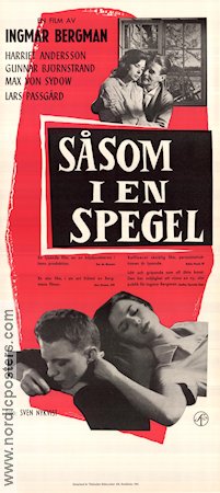 Såsom i en spegel 1961 poster Harriet Andersson Gunnar Björnstrand Max von Sydow Lars Passgård Ingmar Bergman Foto: Sven Nykvist