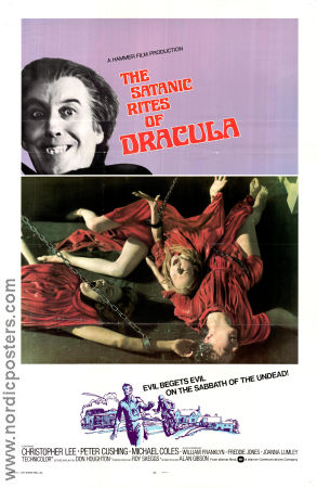 The Satanic Rites of Dracula 1973 poster Christopher Lee Alan Gibson