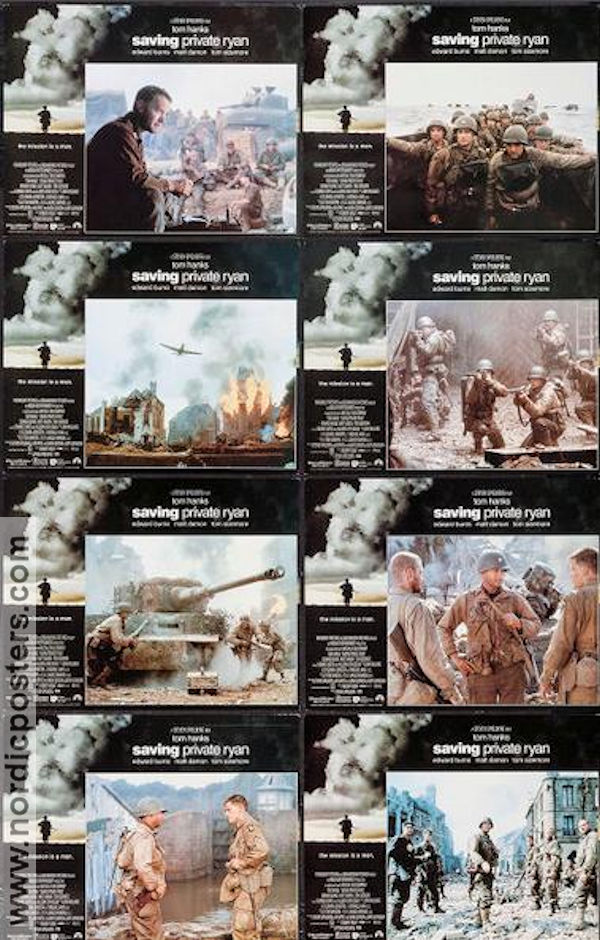 Saving Private Ryan 1998 lobbykort Tom Hanks Tom Sizemore Edward Burns Vin Diesel Ted Danson Matt Damon Steven Spielberg Krig