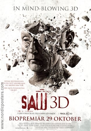 Saw 3D 2010 poster Tobin Bell Costas Mandylor Betsy Russell Kevin Greutert 3-D