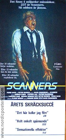 Scanners 1981 poster Jennifer O´Neill David Cronenberg Filmen från: Canada