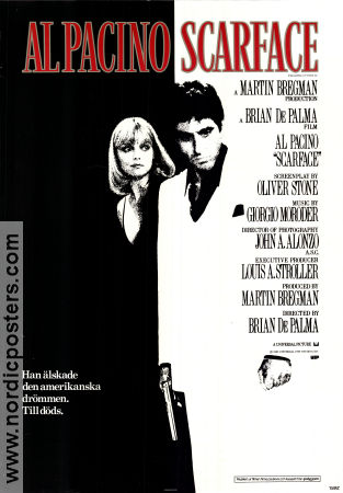 Scarface 1983 poster Al Pacino Michelle Pfeiffer Steven Bauer Brian De Palma Maffia