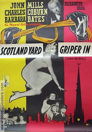 Scotland Yard griper in 1957 poster John Mills Charles Coburn Barbara Bates Poliser