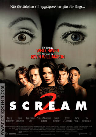 Scream 2 1997 poster David Arquette Courteney Cox Sarah Michelle Gellar Wes Craven